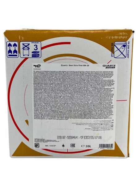TOTAL Quartz ineo XTRA First 0W20 - bag in box 20 litri