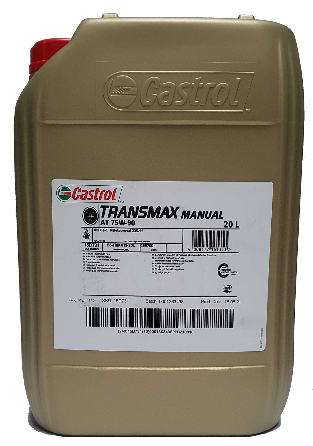 Castrol TRANSMAX manual AT 75W90 - 20 litri